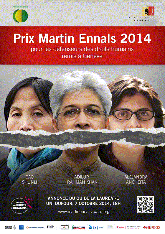 Prix Martin Ennals pour les défenseurs des droits humains