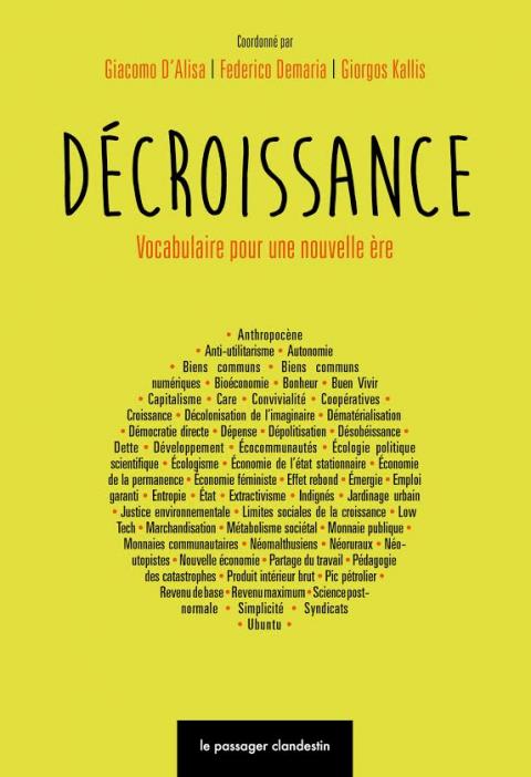 Parution du livre: "Décroissance. Vocabulaire pour une nouvelle ère"