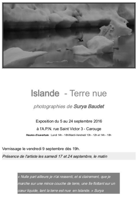 Exposition de photographies d'Islande