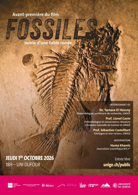 Avant-première de « Fossiles : Chroniques de la Terre » à l’Université de Genève, suivi d’une table ronde
