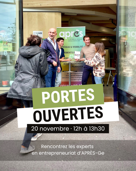 Portes ouvertes à L’Espace d’APRÈS-Ge - Semaine mondiale de l'entrepreneuriat