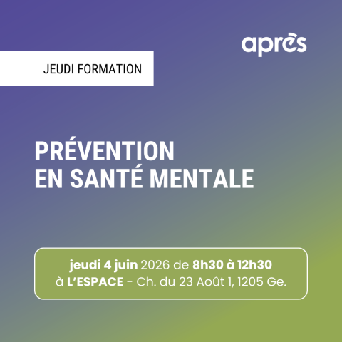 Save the date - Formation sur la prévention en santé mentale