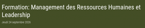 Formation: Management des Ressources Humaines et Leadership - 24 septembre 2026