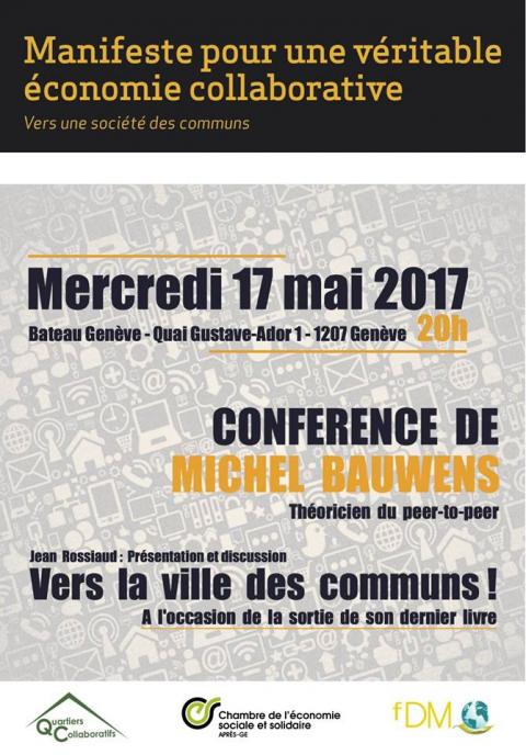 Vers la ville des communs !  Michel Bauwens en Conférence le 17 mai