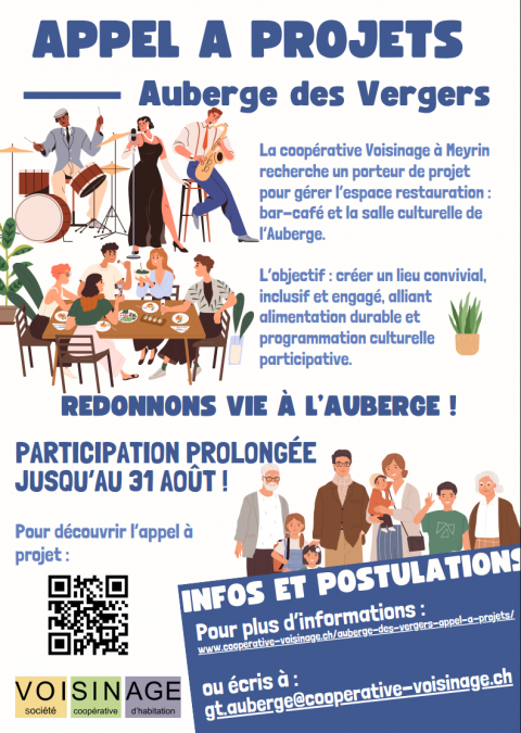 Auberge des Vergers: Appel à projets! (prolongation jusqu'au 31 août)